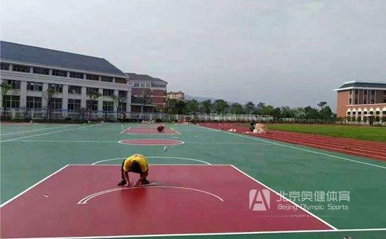 籃球場塑膠地面劃線技術(shù)介紹