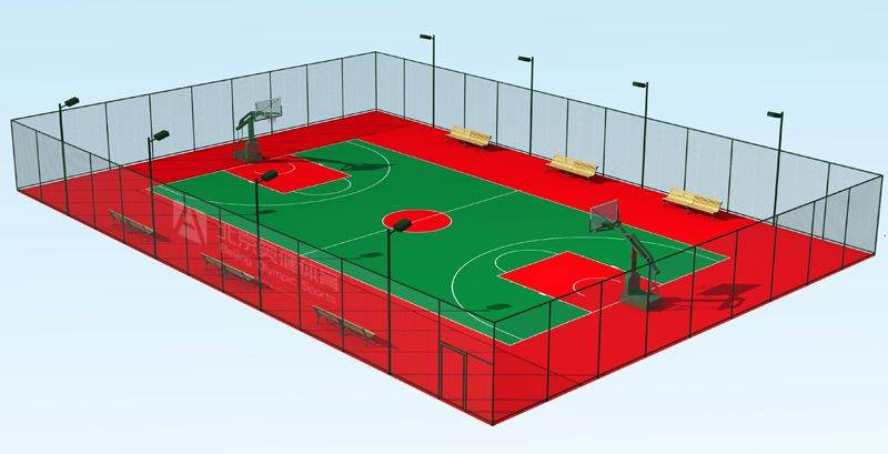 塑膠籃球場(chǎng)地標(biāo)準(zhǔn)尺寸圖片